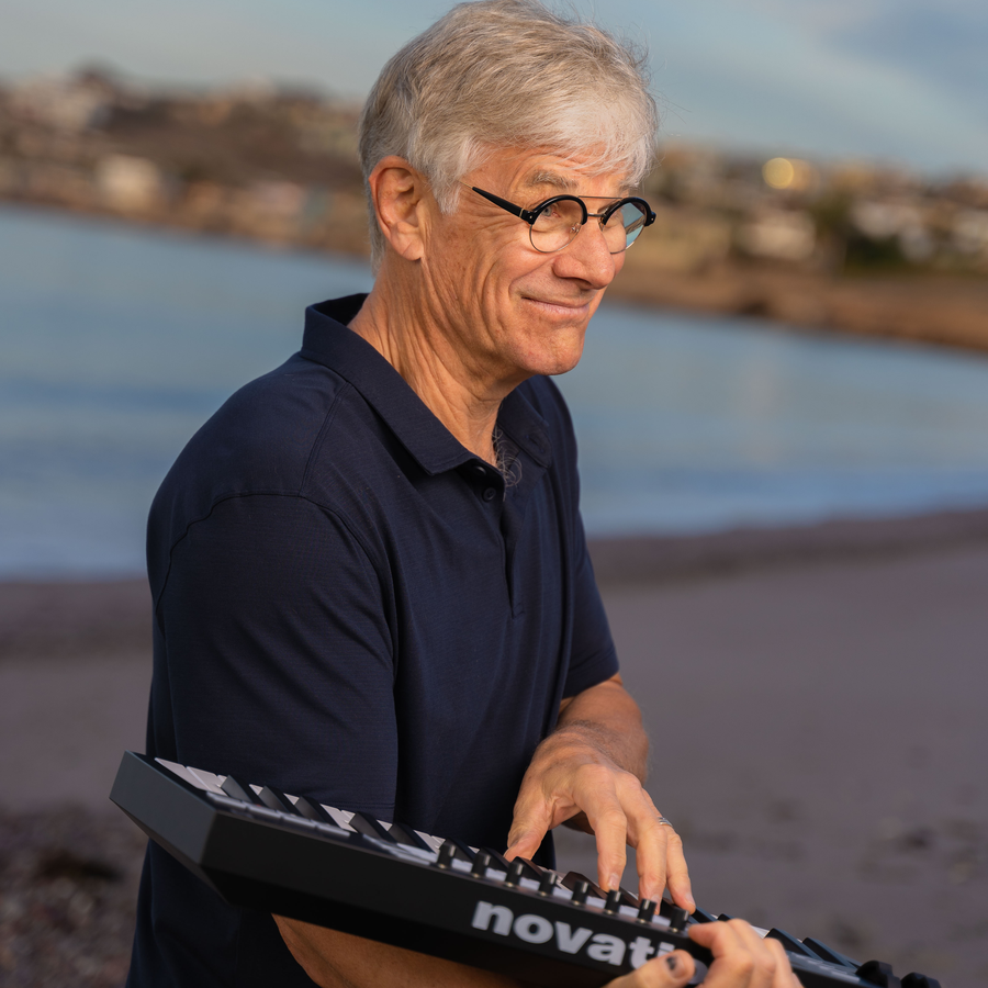 John Wagner-Stafford with a Novation keyboard